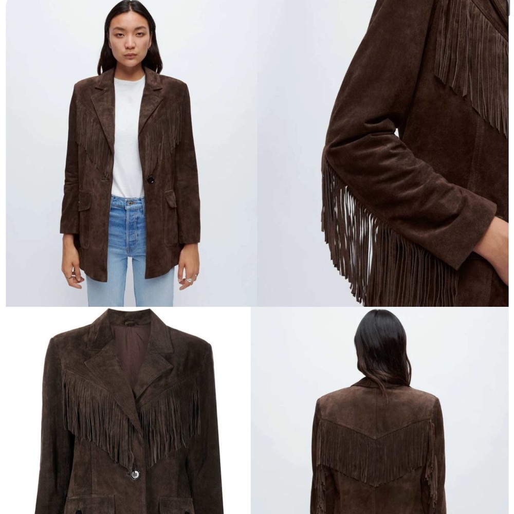 LOOKING FOR RE/DONE SUEDE FRINGE BLAZER IN BLACK OR BROWN!!